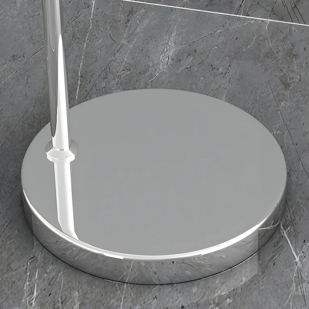 Overarching Chrome Floor Lamp with Dome Shade 71 in E27 Socket Foot Switch