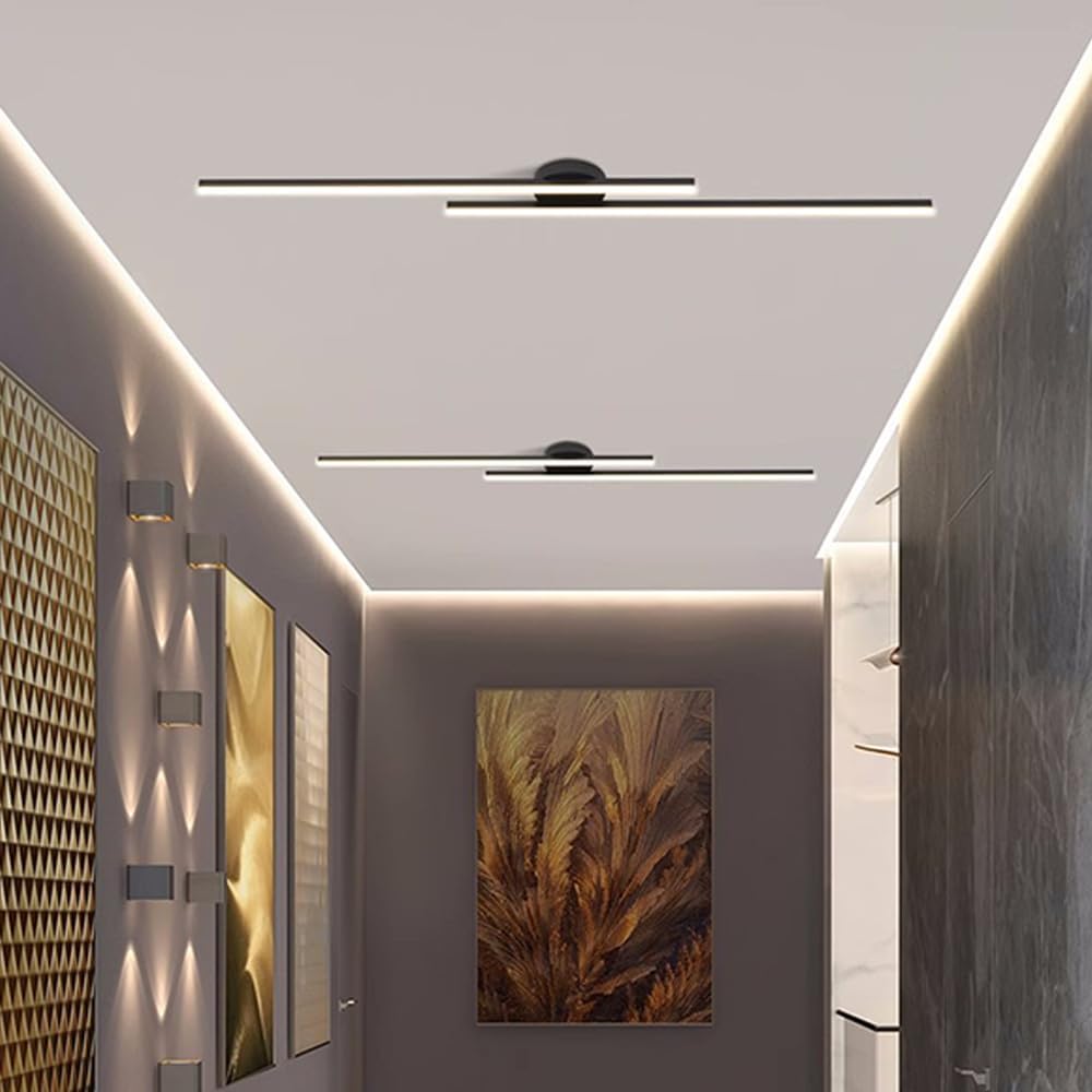 Flush Mount LED Ceiling Light Fixture — Low Profile Round Disc 8.3 in for Bedroom Hallway Entry — Modern Aluminum & Acrylic Surface Mount wi