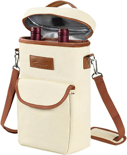Insulated Wine Tote Carrier Bag with Padded Design | Leakproof Cooler for Travel and Parties