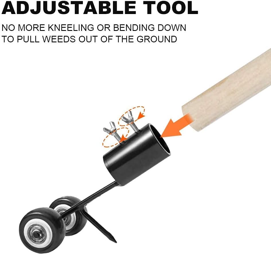 Rolling Weed Removal Tool for Paving Joints & Driveways – Manual Crack Weeder Stand-Up Garden Scraper No Bending Needed Patio Walkway Stone