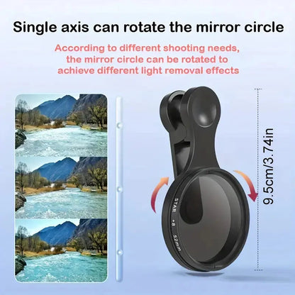Circular Polarizing Lens Clip for Smartphone Photography – Reduce Glare & Boost Color Saturation Outdoors – 2 in Filter Mount for Mobile Cam