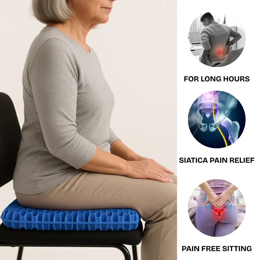 Seat Cushion Cooling Memory Foam Removable Non-Slip Cover