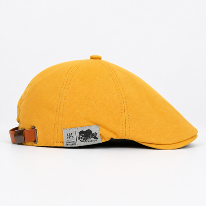 Men's Beret Cap with Adjustable Fit – Lightweight Breathable Flat Hat for Year-Round Wear in Black Red Blue Yellow Beige