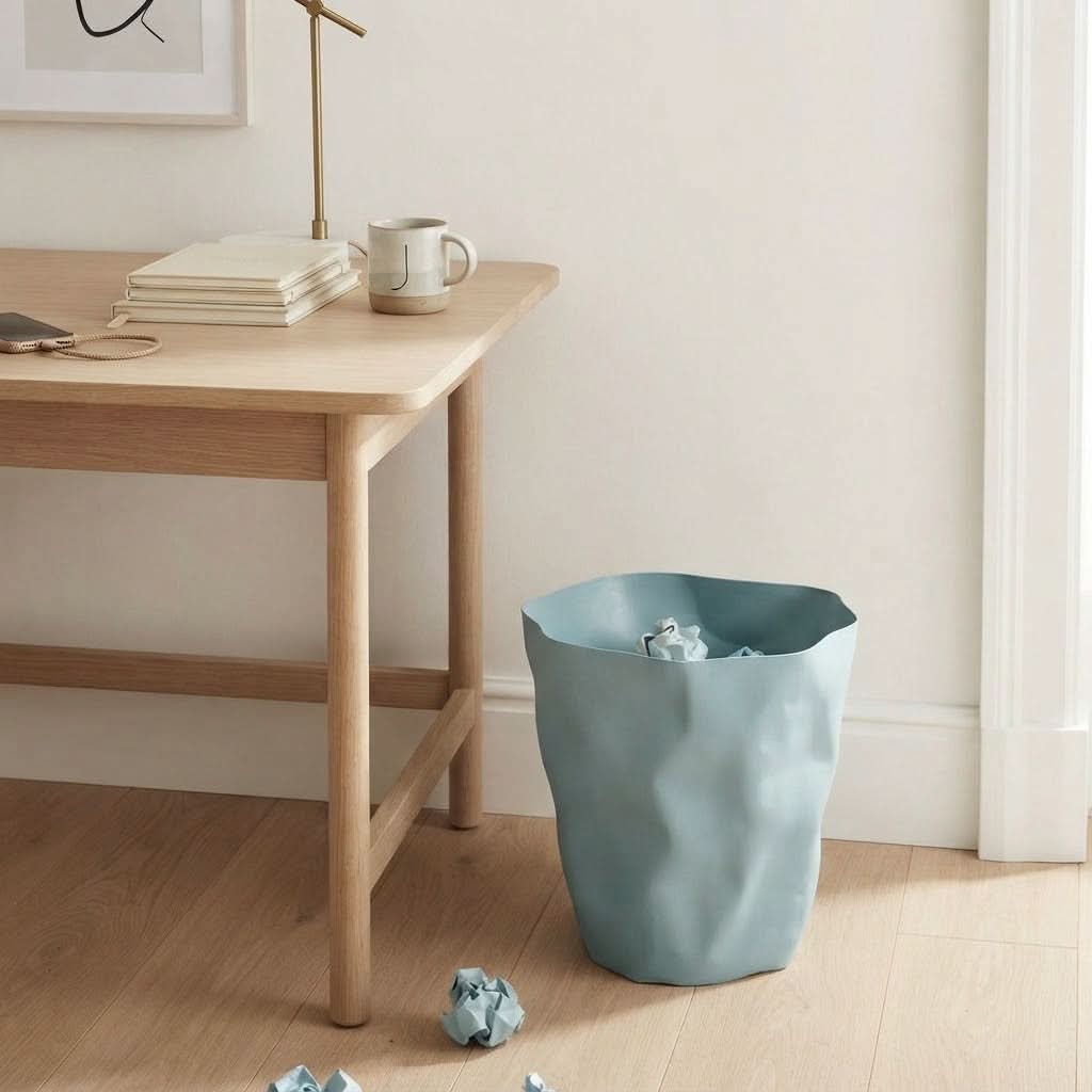 CURVEBIN – Irregular Shape Wastebasket for Space-Saving Design