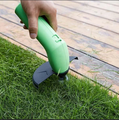 Battery-Powered Handheld Lawn Edger with Adjustable Extension Pole for Trimming Grass Around Trees Fences Flower Beds Garden Borders