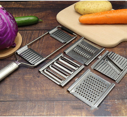 Handheld Vegetable Grater Stainless Steel 4-Piece Kitchen Slicer Set for Cheese Carrots Potatoes Zucchini Prep Tool for Home Cooking