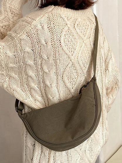 Pleated Hobo Crossbody Bag for Women – Lightweight Nylon Shoulder Purse with Ruched Design for Everyday Carry & Travel