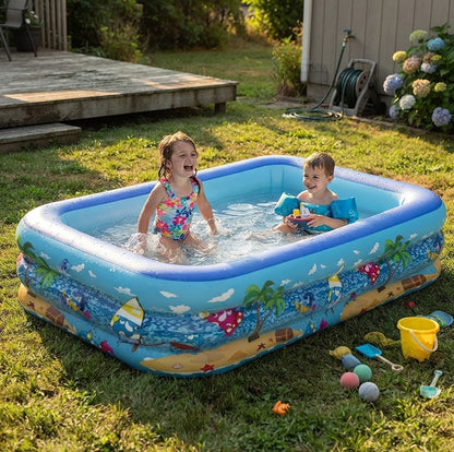 Ortekor Inflatable Pool | Children's Paddling Pool with Cartoon Design | Durable PVC for Endless Summer Fun