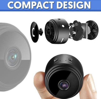 Compact WiFi Monitoring Camera 1080P HD 150° View Infrared Night Vision Rechargeable Indoor Surveillance Cam for Home Office Nursery Bedroom
