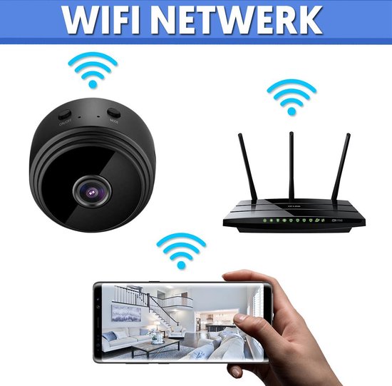 Compact WiFi Monitoring Camera 1080P HD 150° View Infrared Night Vision Rechargeable Indoor Surveillance Cam for Home Office Nursery Bedroom