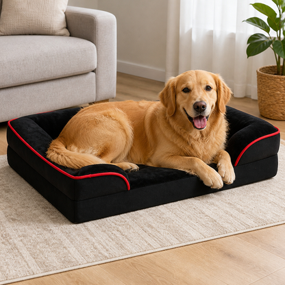 Ortekor Orthopedic Egg-Crate Foam & Non-Slip Dog Bed (Removable Washable Cover)