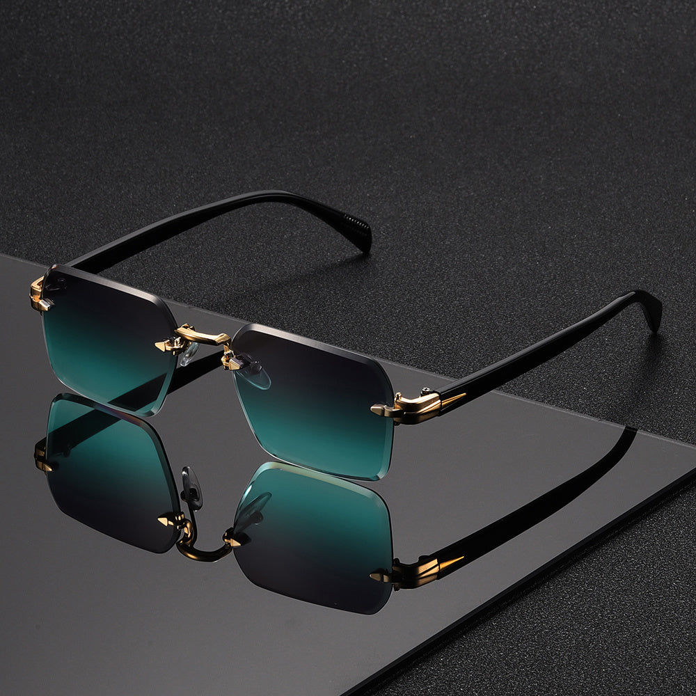Lightweight Square Eyeglasses for Men Metal Frame Clear Fashion Glasses Everyday Use