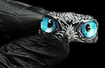 Ring Adjustable Owl Gemstone Eyes