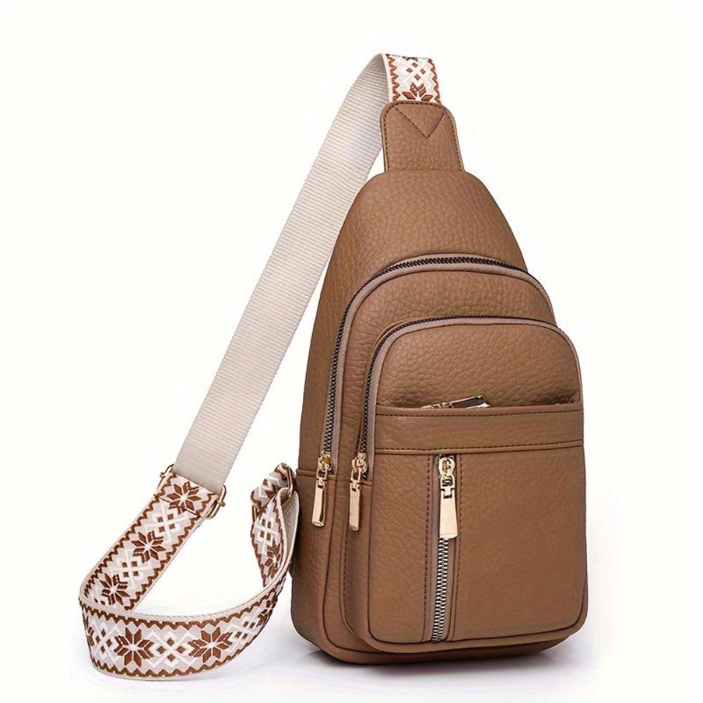 Leather Crossbody Sling Bag with Multiple Compartments for Men & Women – Adjustable Chest Pack for Everyday Carry & Active Lifestyle