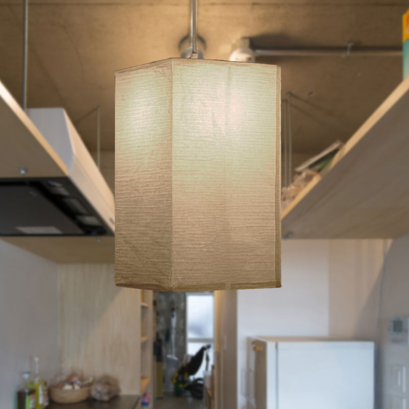 Japanese Paper Lantern Pendant Light White Round Ceiling Fixture for Dining Room Bedroom Kitchen Island Hanging Lamp E26 Base Modern Asian