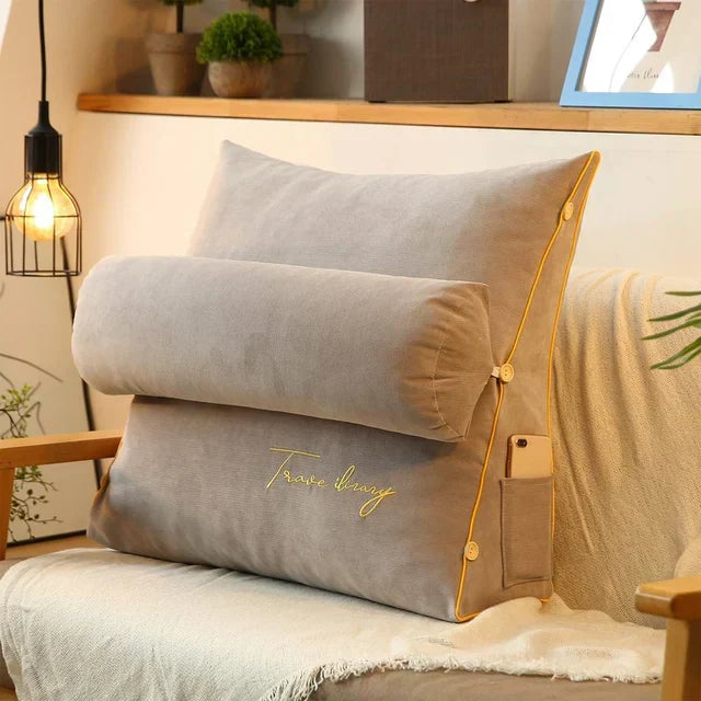 Wedge Pillow for Bed with Adjustable Neck Support – 18×18×8 in Backrest Cushion Spandex Reading Pillow Ergonomic TV Rest for Sofa Couch Bedr