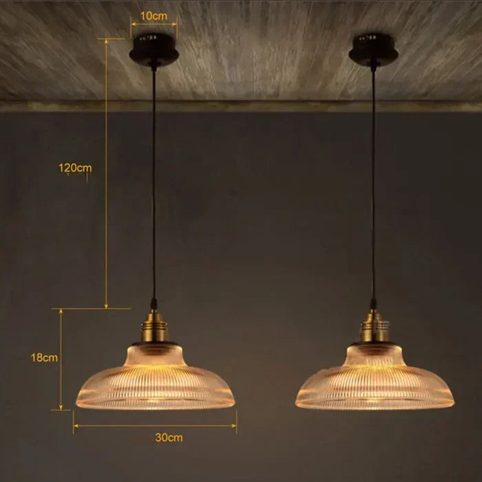 Glass Pendant Light Fixture with Metal Frame – Modern Hanging Lamp for Dining Room, Living Room & Bedroom