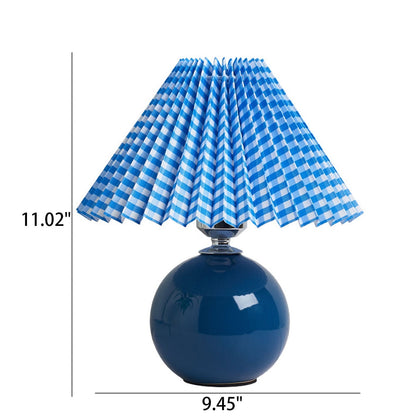 Ceramic Accent Lamp with Fabric Shade 11x9.5 in E26 Socket for Nightstand Desk Study Room Reading Light Modern Home Decor