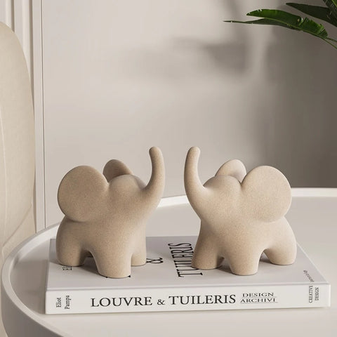 Elysian Elephant Figurine - Resin, Minimalist Design