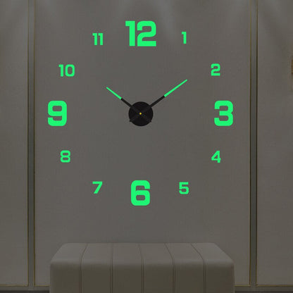 Oversized Noiseless Timepiece for Home & Office – Customizable 3D Layout with Modern Black Finish – Perfect for Open-Plan Spaces and Contemp