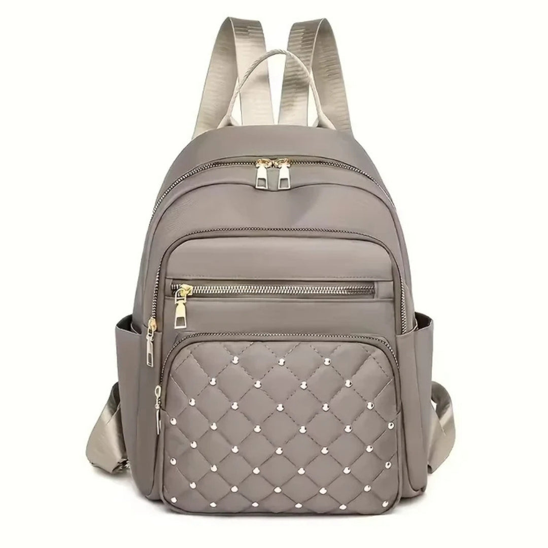 Multi-Compartment Quilted Backpack with Adjustable Straps & Top Handle for School, Work & Travel