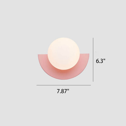 Half-Sphere Glass Wall Sconce with G9 LED, Iron Frame, Hardwired Fixture for Bedroom, Hallway, Reading Nook, Modern Style, Multiple Colors