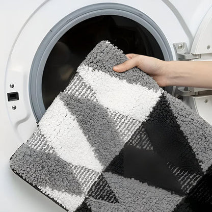 Sable Area Rug - Washable Microfiber, Non-Slip Geometric Design