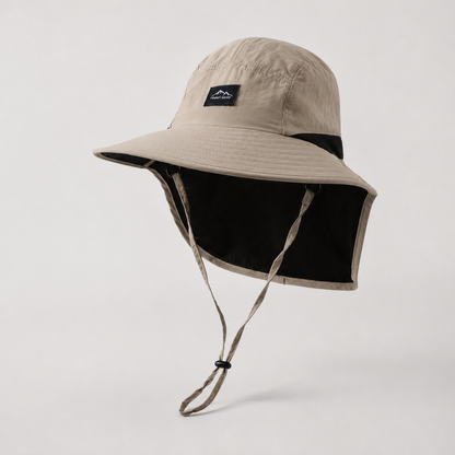 Wide Brim Hiking Hat with Neck Flap & UPF 50+ Sun Protection for Trail Running, Backpacking & Summer Outdoor Adventures