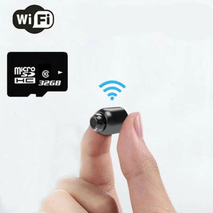 Compact WiFi Security Camera 1080P HD Motion Activated Night Vision Indoor Surveillance for Home Office Bedroom Nanny Cam Wireless Remote