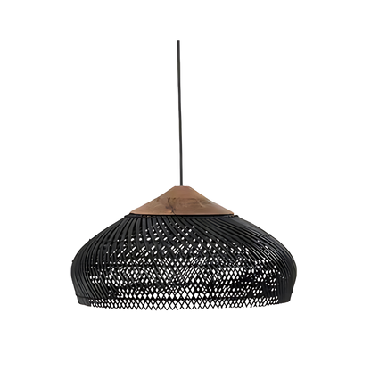 Woven Bamboo Hanging Light 24 Inch Natural Shade Adjustable Cord E26 Socket Boho Farmhouse Ceiling Fixture for Dining Room Kitchen Island Li