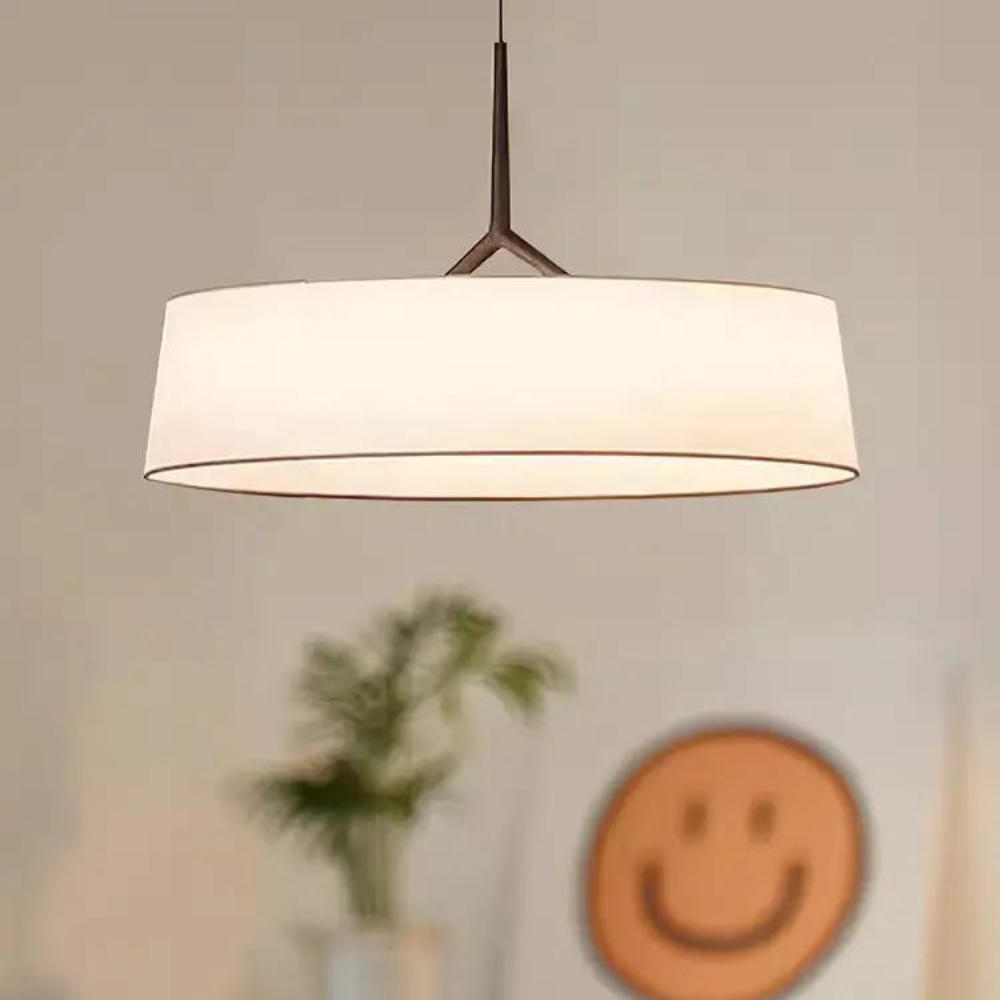 Metal Overhead Fixture 18-Inch Diameter Adjustable Drop Cord LED Ceiling Light for Kitchen Counter and Eating Area