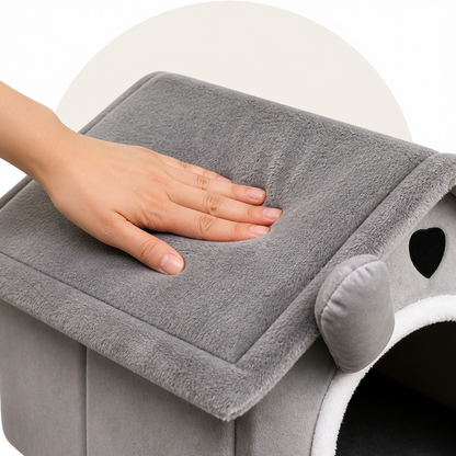Ortekor All-Season Plush Washable Cat & Small Dog Bed (Non-Slip Bottom)