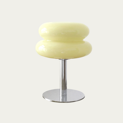 Frosted Glass Accent Lamp 10 Inch Sphere Bedside Light with Metal Base for Nightstand Reading Office Desktop Illumination