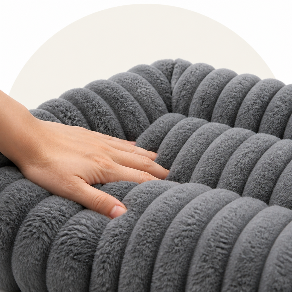 Ortekor Neck-Supporting Extra-Soft Corduroy Bolster Bed (Removable Cover)