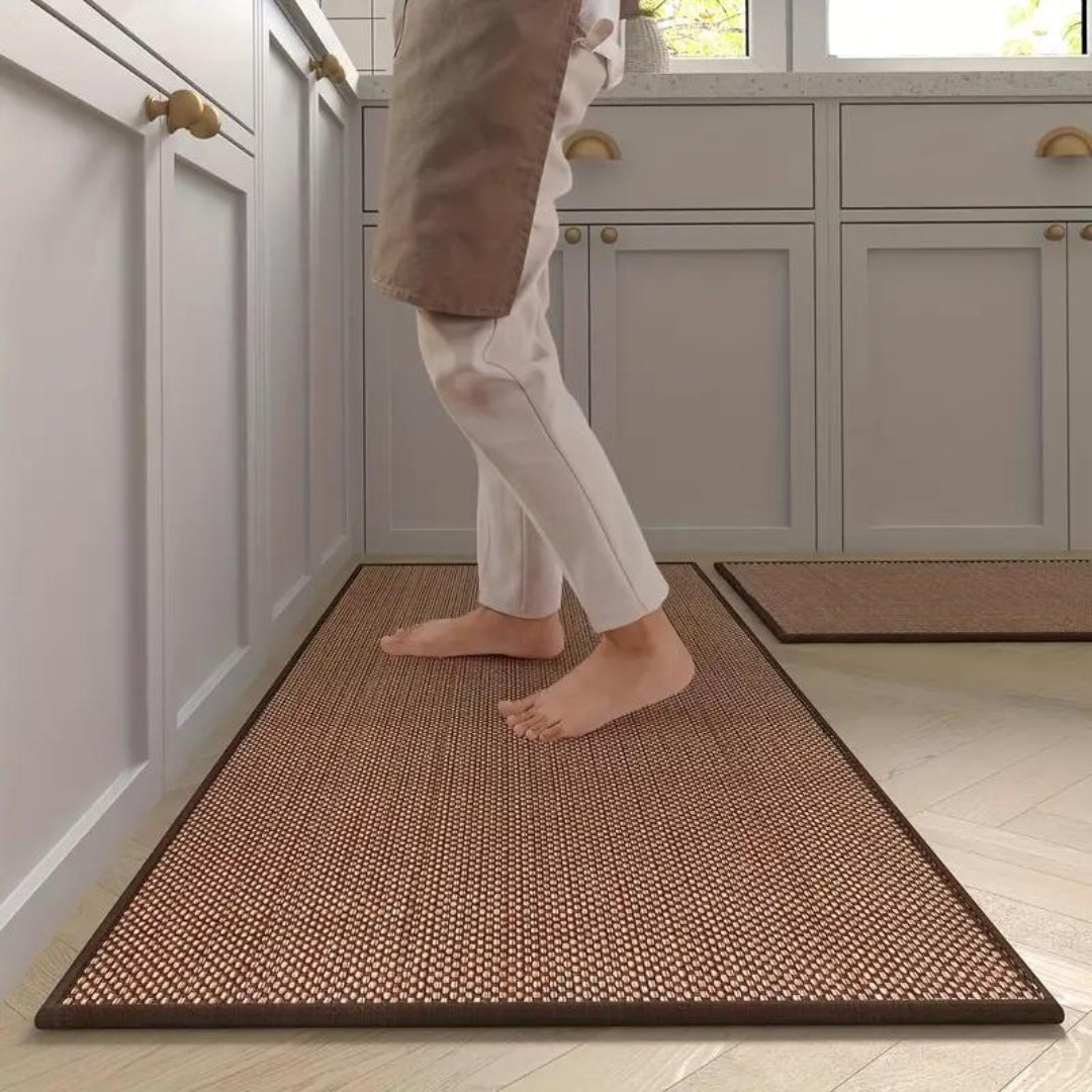 Anti-Fatigue Kitchen Floor Mat Set Non-Slip Cushioned Runner & Accent Mat for Sink Stove Cooking Area Comfort Ergonomic Standing Support