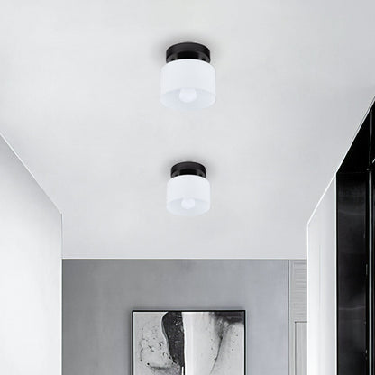 Flush Mount Glass Globe Light with E27 Socket for Entryway Kitchen and Bedroom Lighting