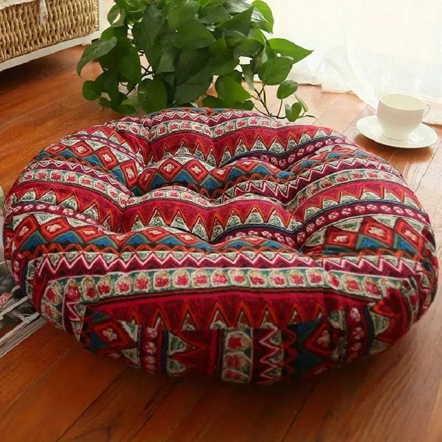 BohoBloom – Round Cotton Floor Cushion