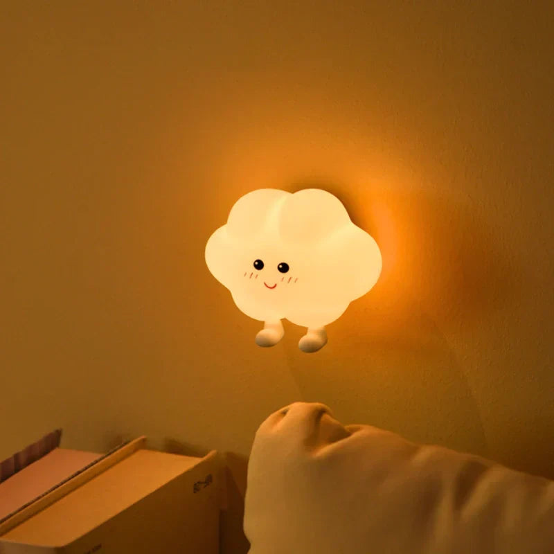 Kids Night Light LED Lamp Star Moon Cloud Rechargeable USB Cordless Bedside Nightlight Nursery Baby Toddler Room Decor 3 Brightness Levels