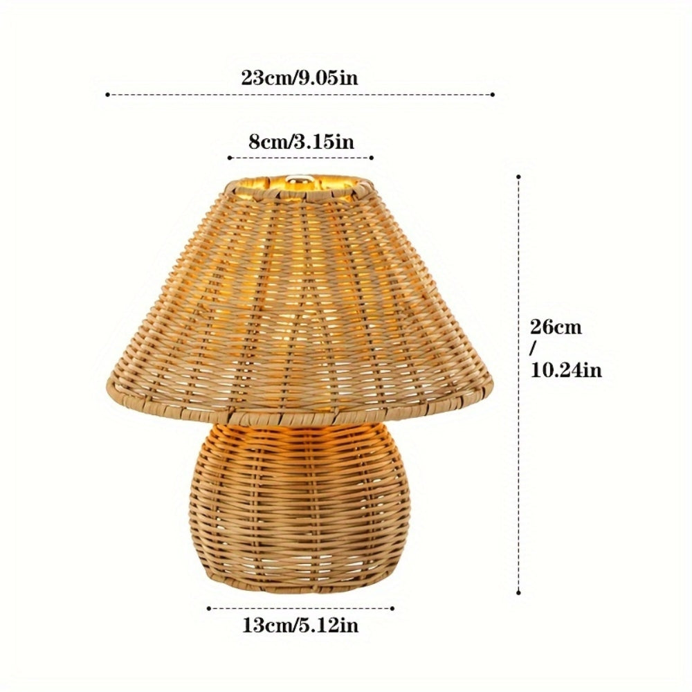 NoyaGlow – Rattan Weave Table Lamp Natural Home Decor
