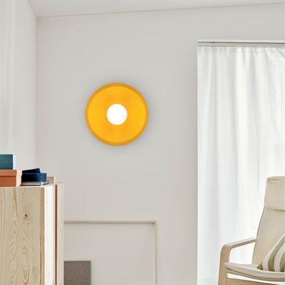 Glass Globe Flush Mount Light Fixture 8 in Amber Glow for Bedroom Wall Ceiling Modern Home Decor Sconce Versatile Installation