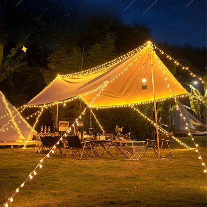 Solar String Lights Outdoor Waterproof 33ft LED Globe Fairy Lights for Patio Garden Camping Party Deck Yard Warm White Glow Wireless