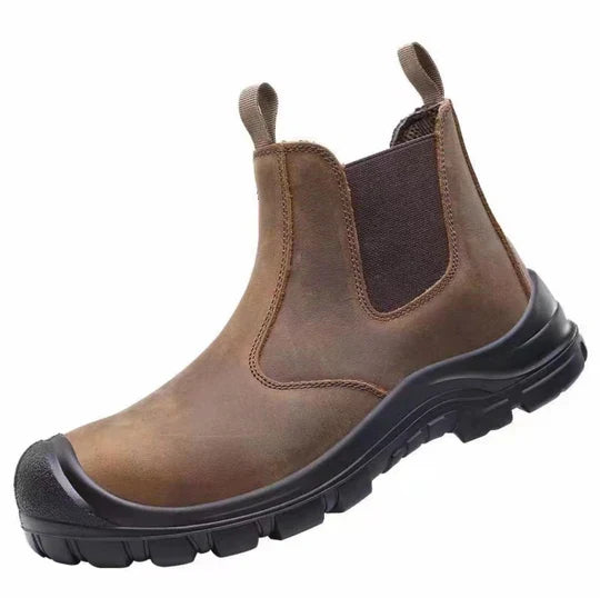 Steel Toe Work Boots with Orthopedic Support for Construction & Warehouse | Anti-Slip Oil-Resistant Safety Footwear for Long Shifts