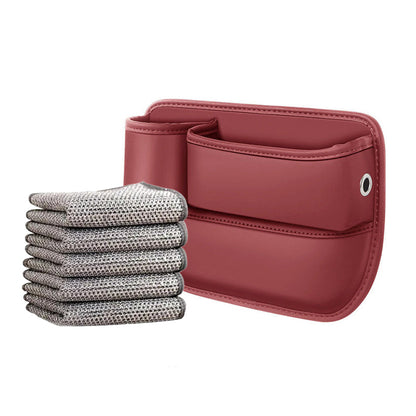 Car Seat Gap Organizer Faux Leather Storage Caddy with Charging Port for Center Console Driver Passenger Side Vehicle Accessories