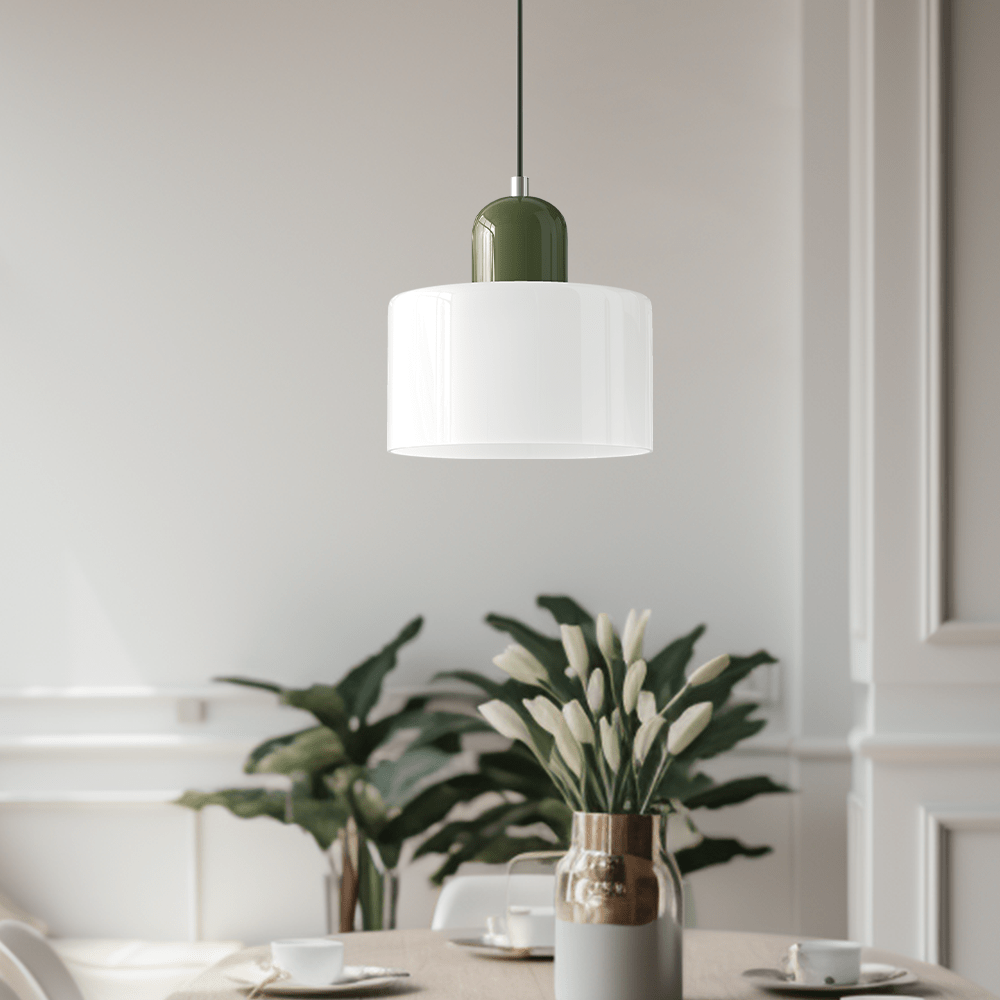 Handwoven Glass Pendant Light Bauhaus Style Indoor Hanging Lamp Adjustable Cable for Dining Room Kitchen Home Office