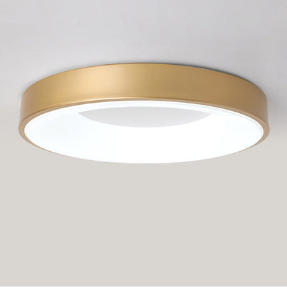 Round LED Overhead Fixture for Bedroom & Hallway – Ultra-Slim Iron & Acrylic Disc – Dimmable Options for Living Room & Entryway