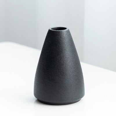 MidNight Black Textured Ceramic Vases