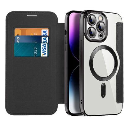 Wallet Phone Case with Card Holder & Magnetic Clasp – Flip Cover with RFID Protection & Kickstand for iPhone 12/13/14/15 Series