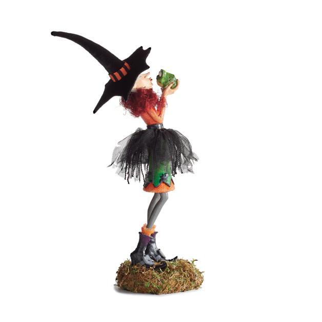 Handcrafted Resin Witch Figurine for Halloween Decor | Mystical Table Accent Sculpture | Gothic Home Centerpiece | Vintage Spooky