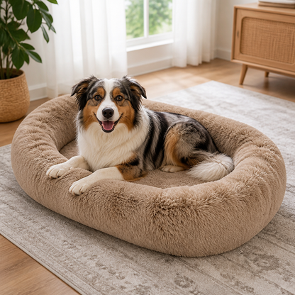 Ortekor Orthopedic & Washable Faux Fur Human Dog Bed (Detachable Cover)
