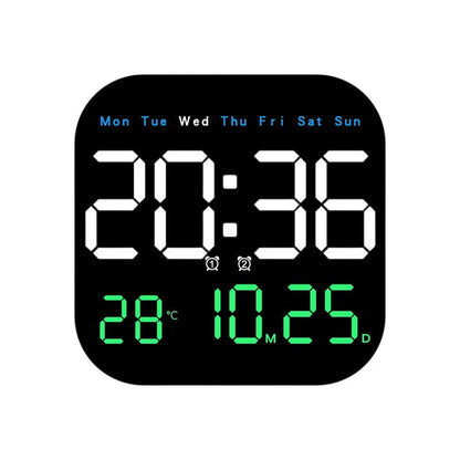 Desktop Alarm Clock with Remote Control, Temperature Display & Adjustable Brightness for Bedroom, Office